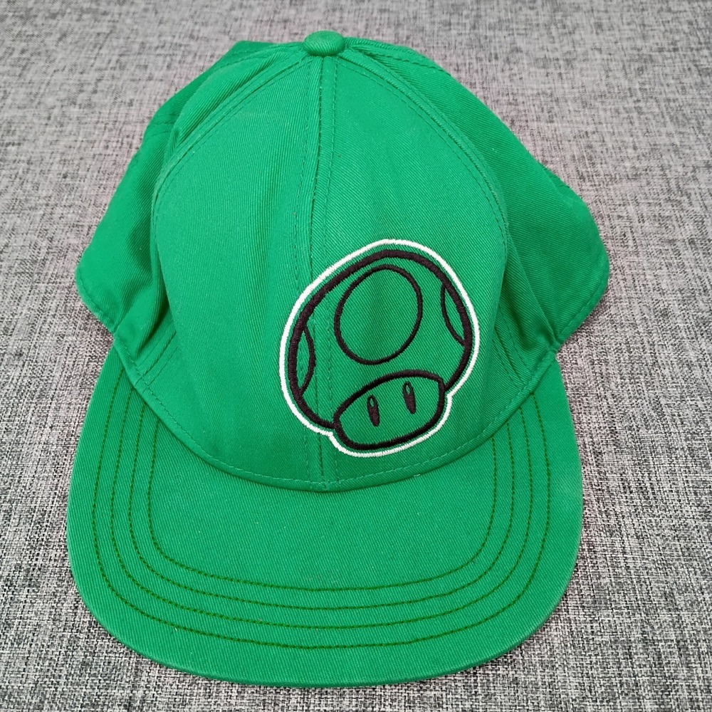 Nintendo Super Mario 1-Up Green Mushroom Snapback Hat Cap Adjustable Gamer